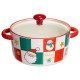 Супниця порцелянова Christmas новорічна  800  з кришкою Yiwu FM-CS-9C