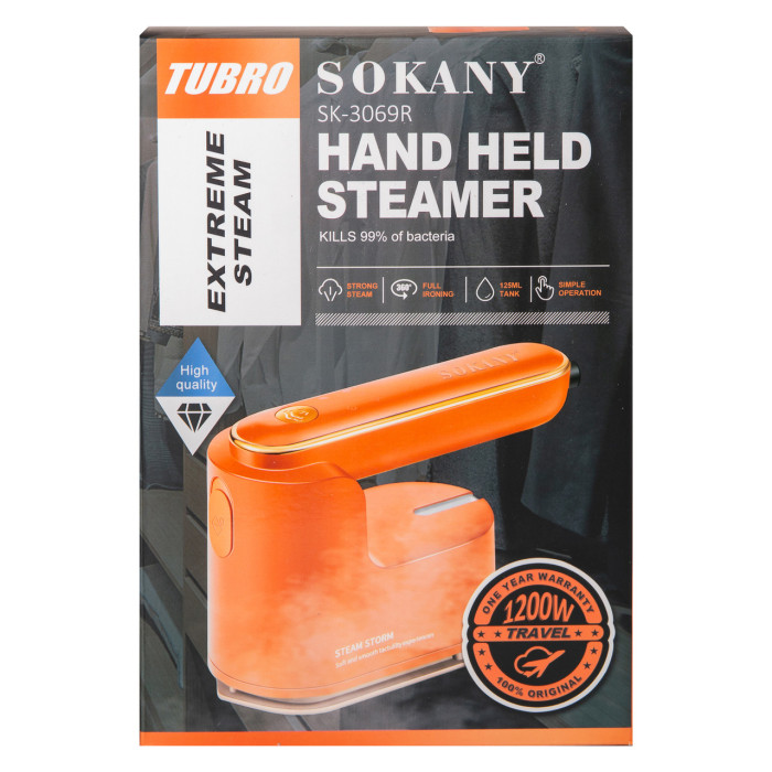 Відпарювач Sokany Ручний 1200 Вт помаранчевий SK-3069R