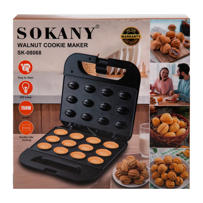 Електрична горішниця Sokany 750 Вт з антипригарним покриттям SK-08068