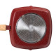 Алюмінієва сковорода-гриль 28 см зі скляною кришкою Square Red MGC HP-4-462R