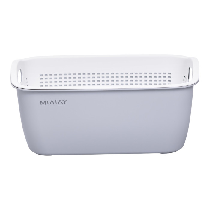 Кошик-друшлак 2 в 1 для миття овочів, фруктів і зелені 32×23×13  Білий HP-45-5W