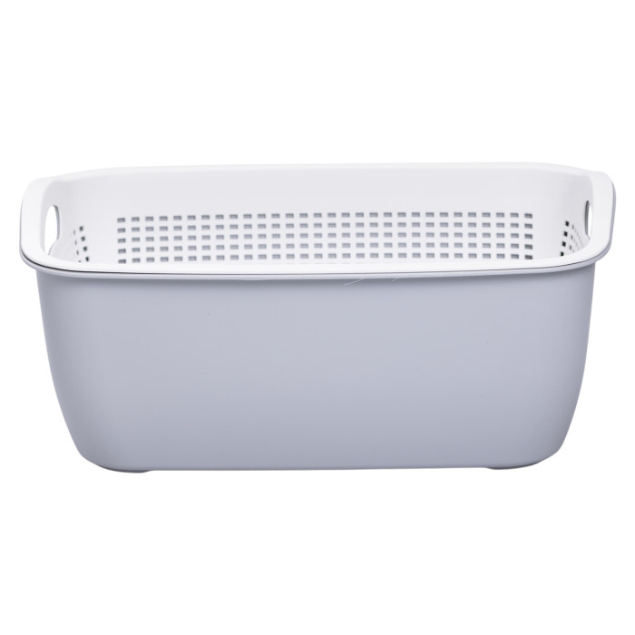 Кошик-друшлак 2 в 1 для миття овочів, фруктів і зелені 32×23×13  Сірий HP-45-5G