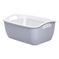 Кошик-друшлак 2 в 1 для миття овочів, фруктів і зелені 32×23×13  Сірий HP-45-5G