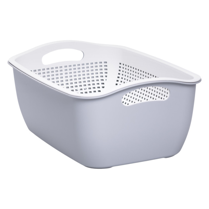 Кошик-друшлак 2 в 1 для миття овочів, фруктів і зелені 32×23×13  Сірий HP-45-5G
