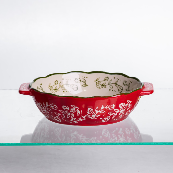 Форма для запікання Vintage 500 мл кругла з ручками Червона HM04-05