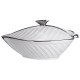 Супниця 800  порцелянова 26×18×14  з кришкою Білий з сріблом XL-4074AS
