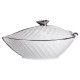 Супниця 800  порцелянова 32×21×16  з кришкою Білий з сріблом XL-4054AS