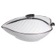 Супниця 800  порцелянова 32×21×16  з кришкою Білий з сріблом XL-4054AS