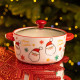 Супниця порцелянова Santa новорічна  800  з кришкою Yiwu FM-CS-9A