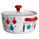 Супниця порцелянова Merry Christmas новорічна  800  з кришкою Yiwu FM-CS-9B
