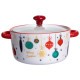 Супниця порцелянова Merry Christmas новорічна  800  з кришкою Yiwu FM-CS-9B