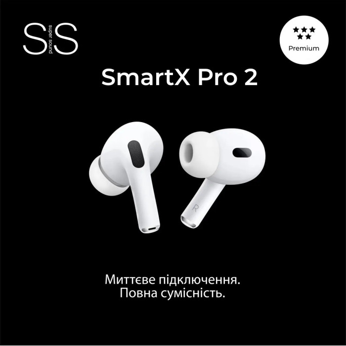 Навушники бездротові TWS SmartX Pro 2 Premium Bluetooth навушники з мікрофоном SAP2P